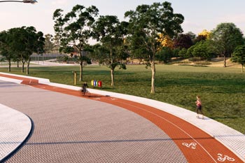 Pista de caminhada e ciclovia